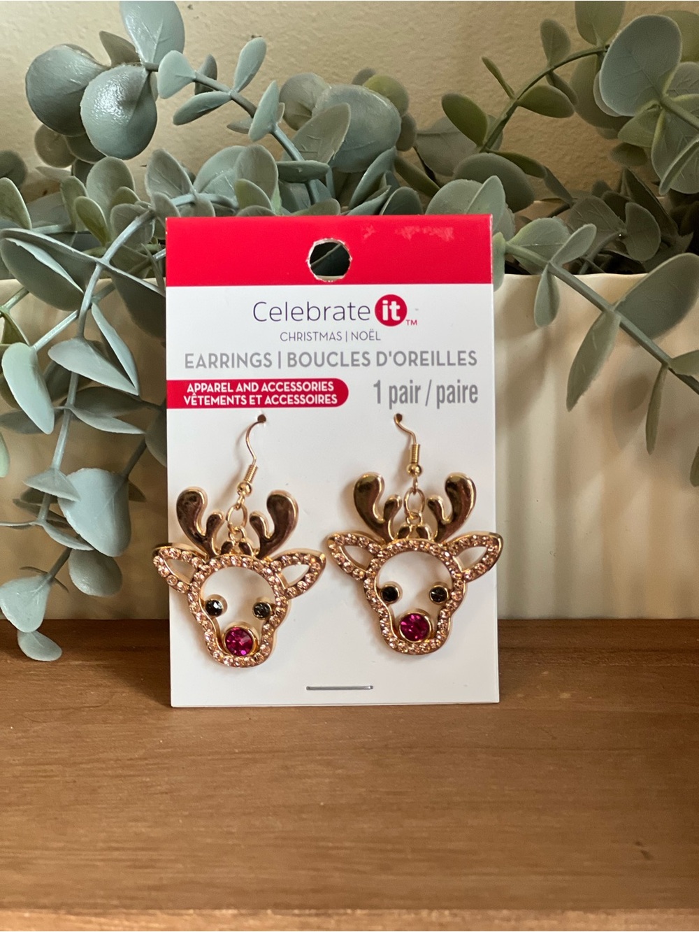 Celebrate It Gold Reindeer Earrings